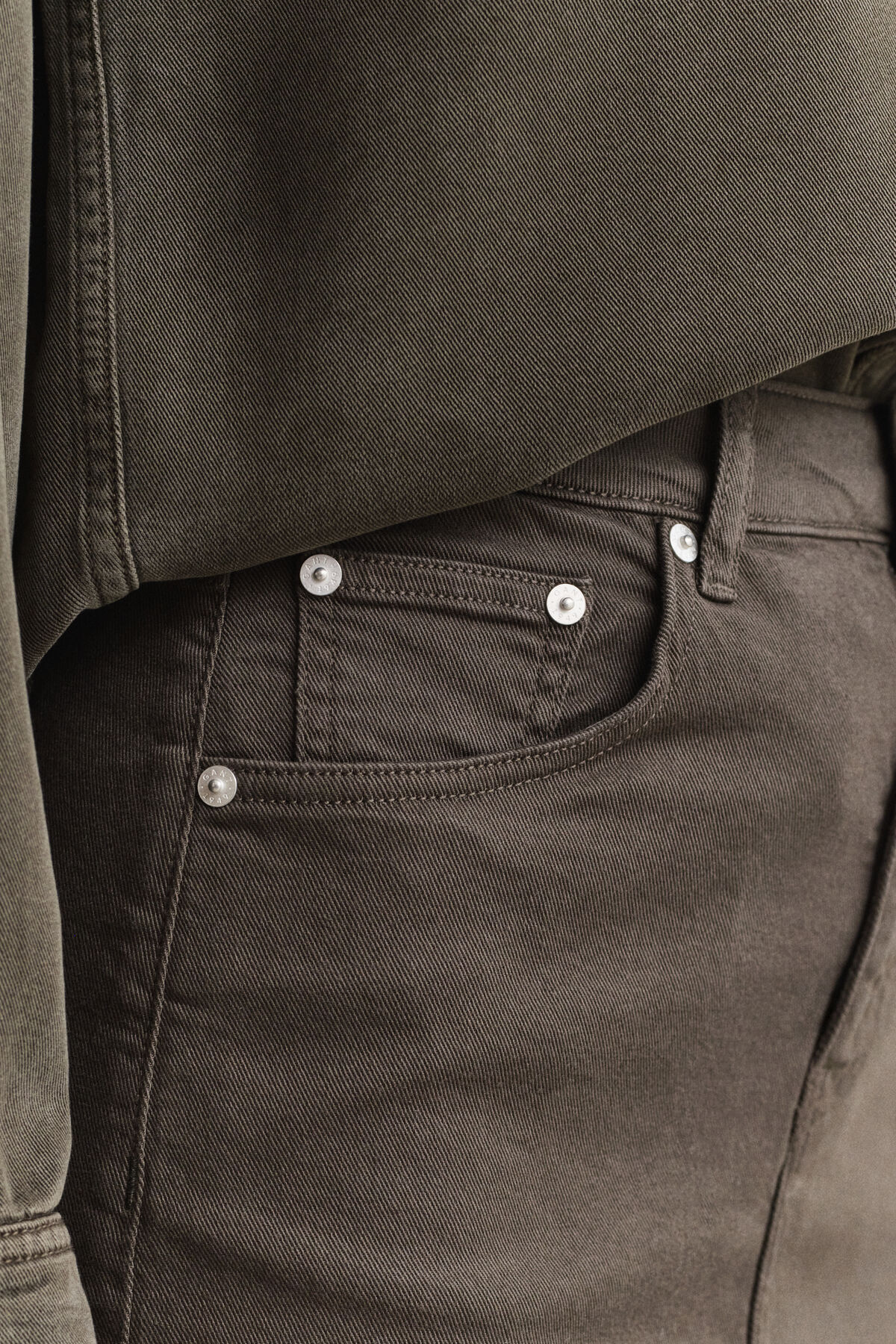 Twill Colored Pencil Skirt — DARK MOSS GREEN