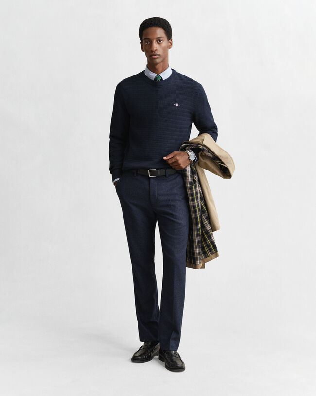 Mini Cable Knit Crew Neck Sweater