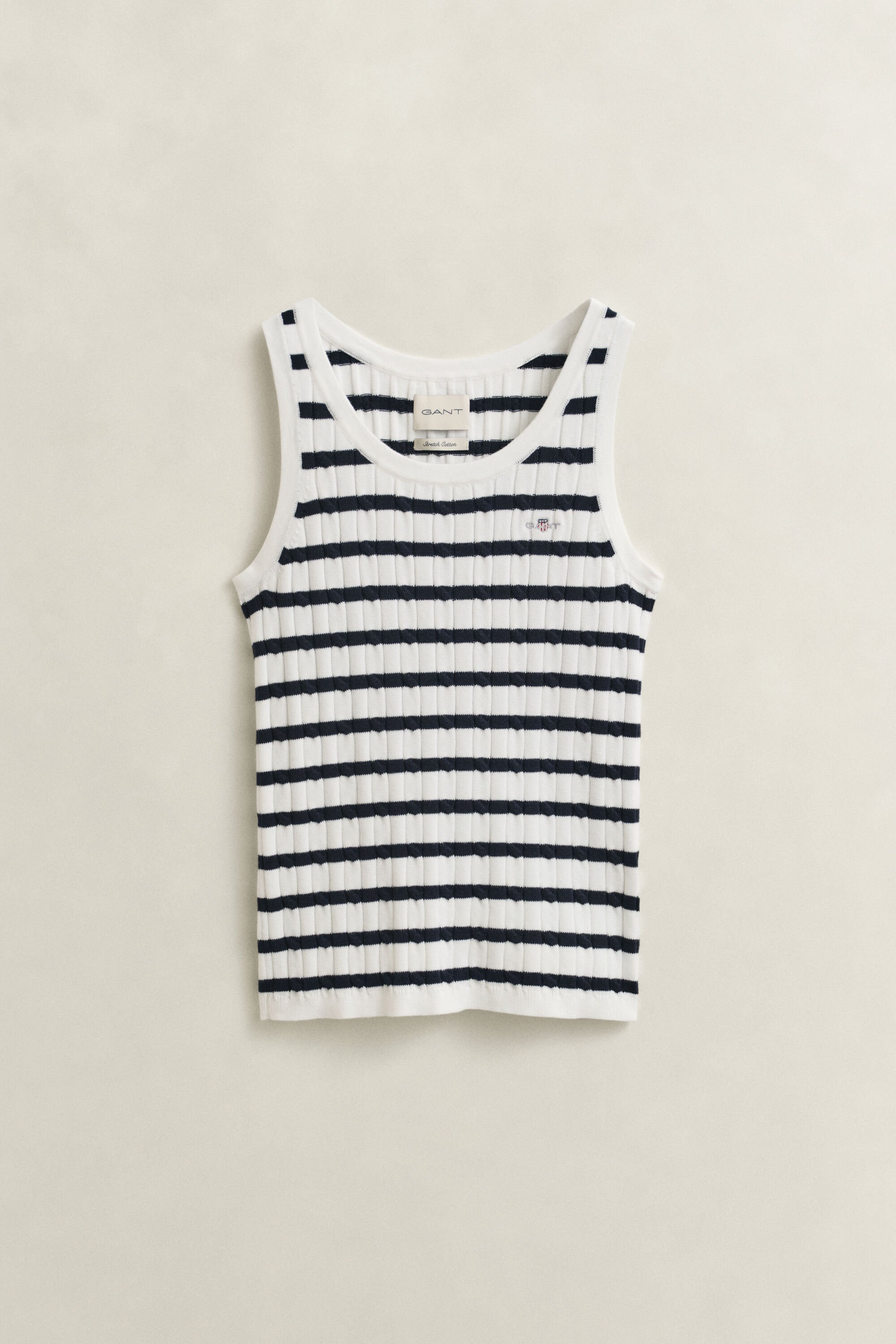 Striped Cable Knit Tank Top