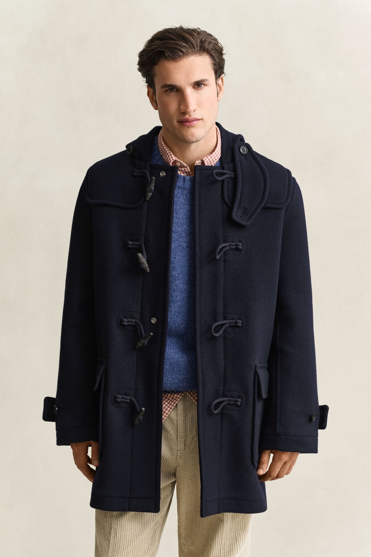 Wool Duffel Jacket — EVENING BLUE