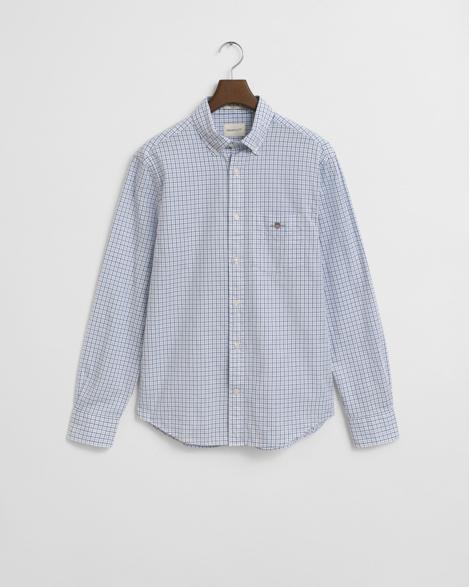 Regular Fit Micro Checked Classic Poplin Shirt