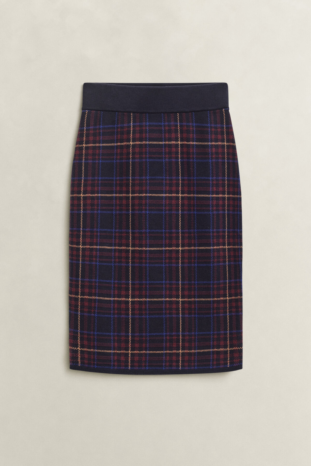 Checked Skirt — EVENING BLUE