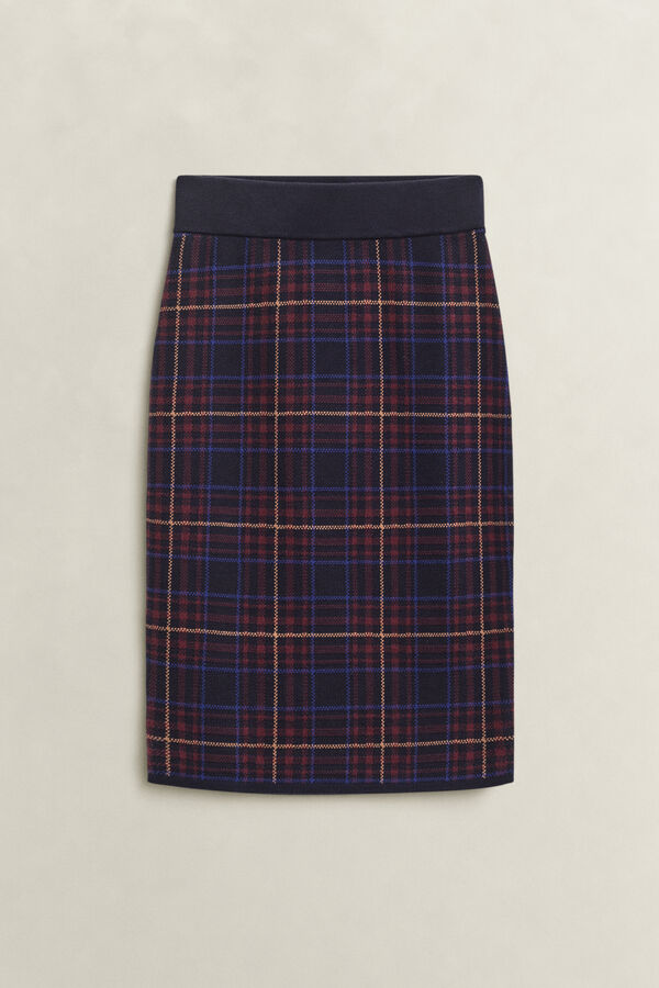 Checked Skirt — EVENING BLUE