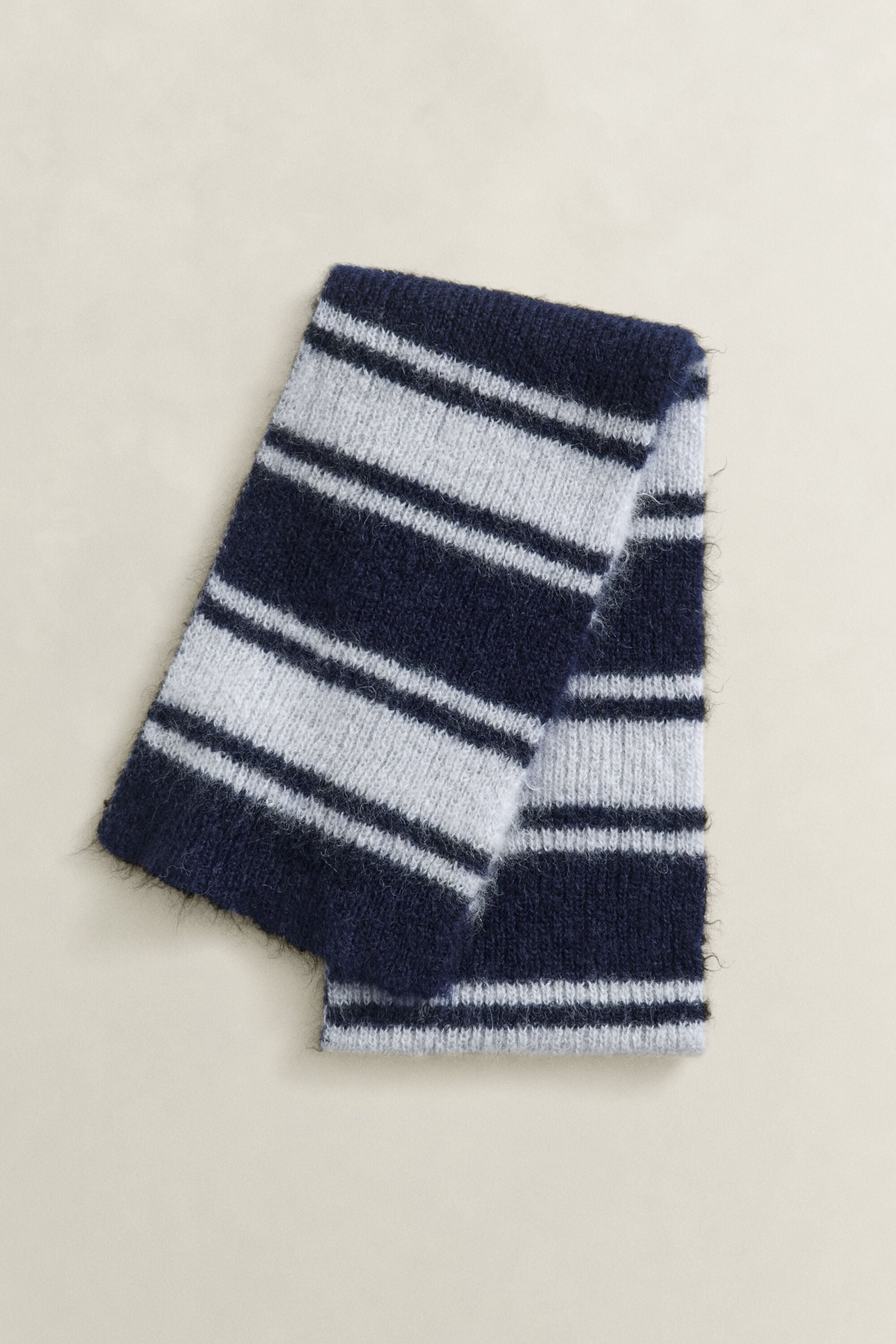 Striped Mohair Scarf — EVENING BLUE