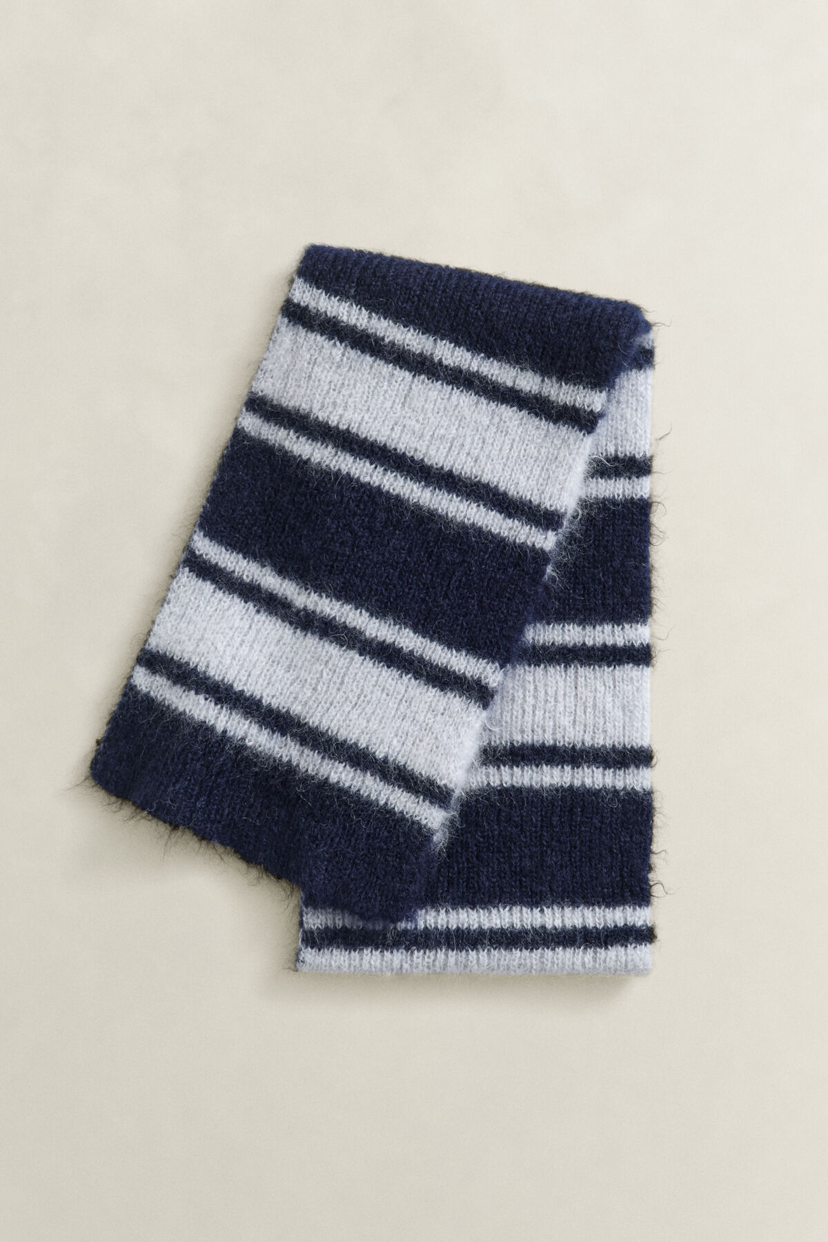 Striped Mohair Scarf — EVENING BLUE