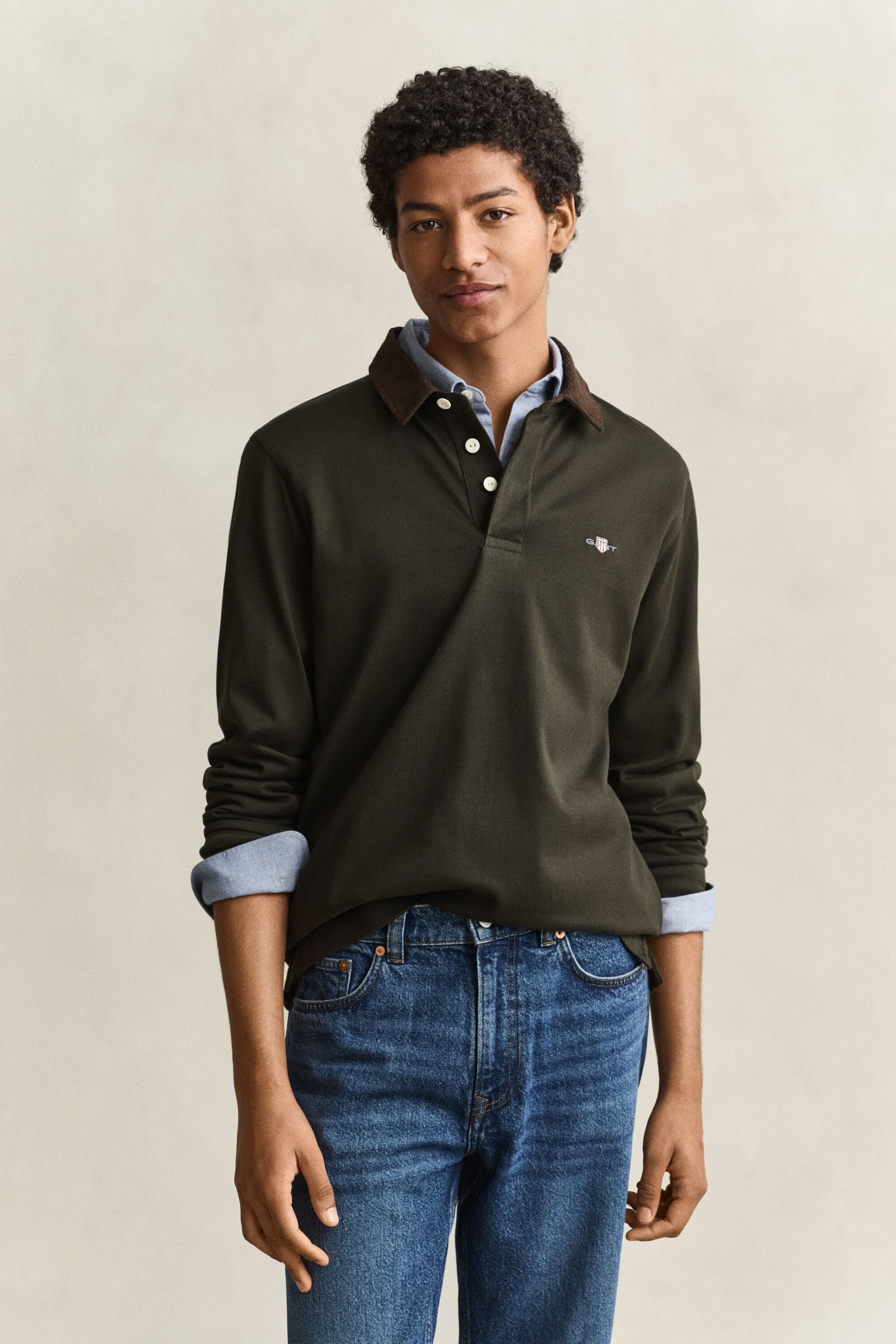 Corduroy Collar Rugger