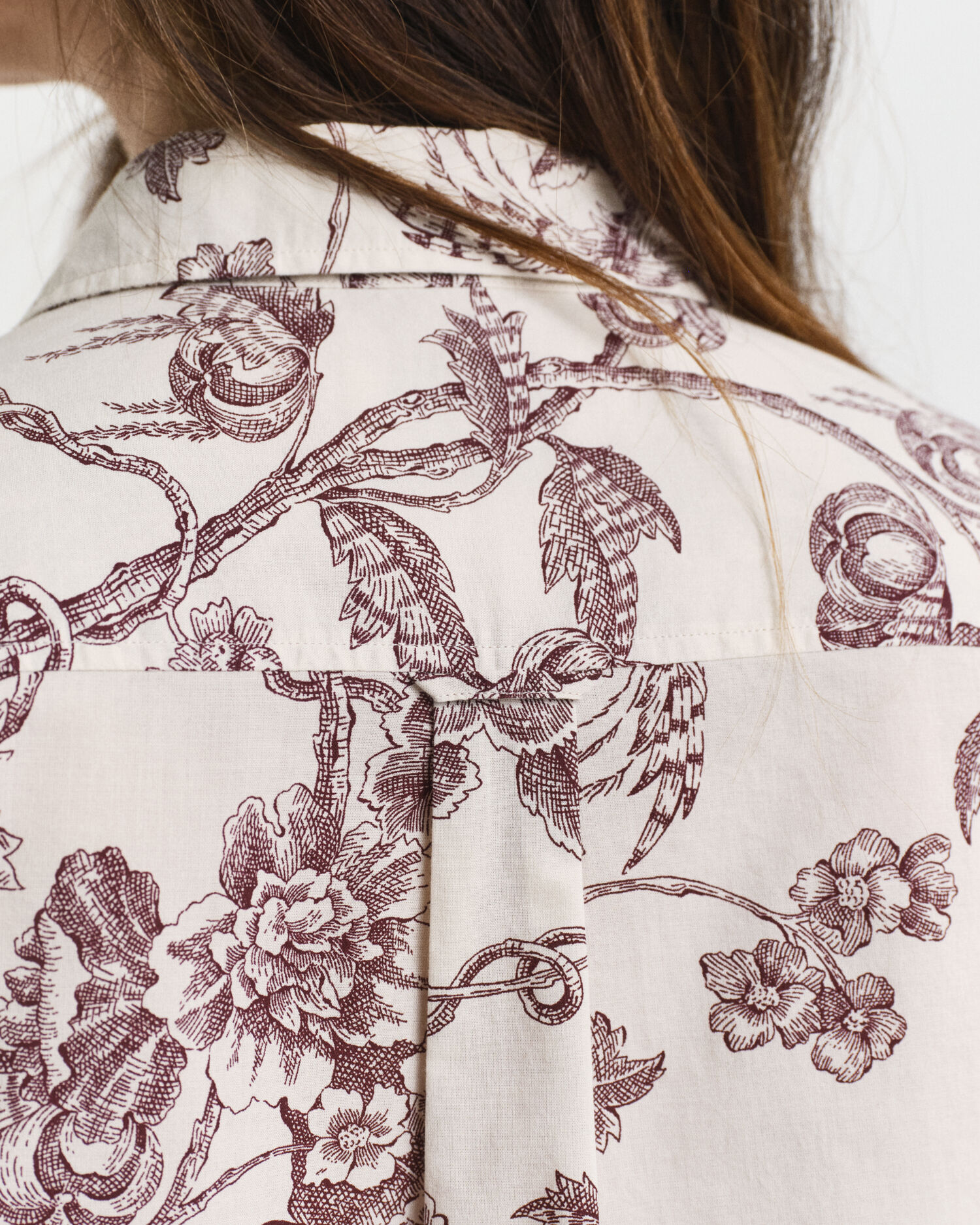 Regular Fit Tree Printed Cotton Voile Shirt