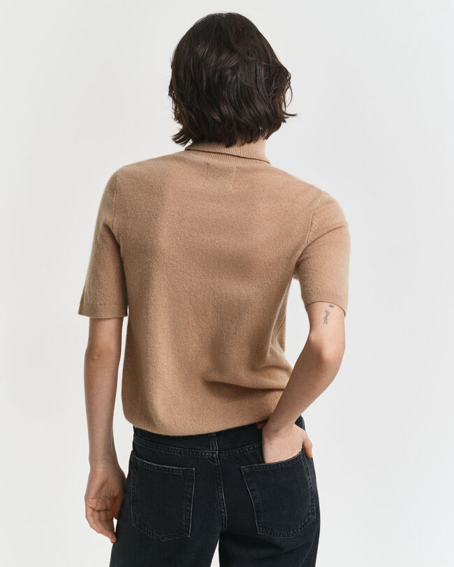 Short Sleeved Cashmere Turtleneck Sweater