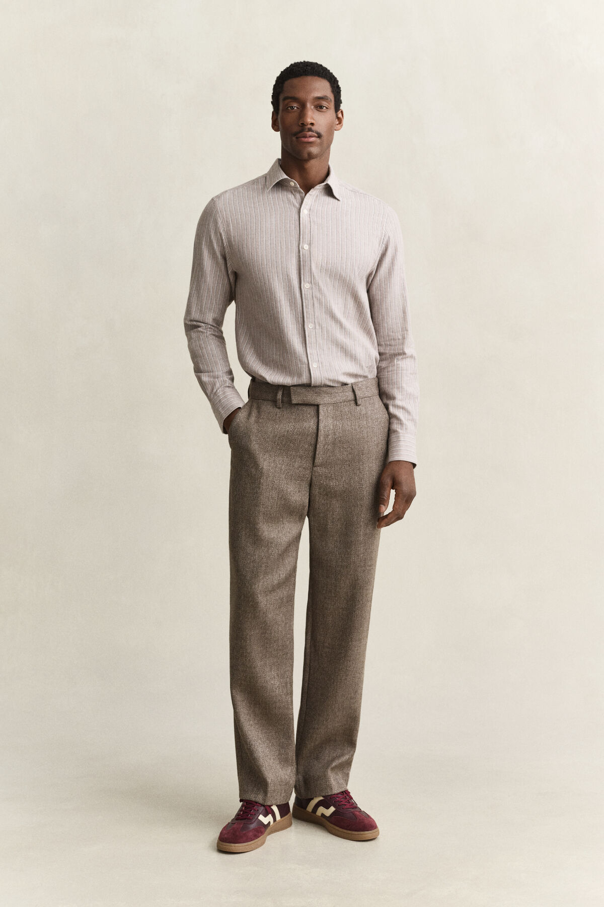 Mélange Wool Pants — FADED TAUPE