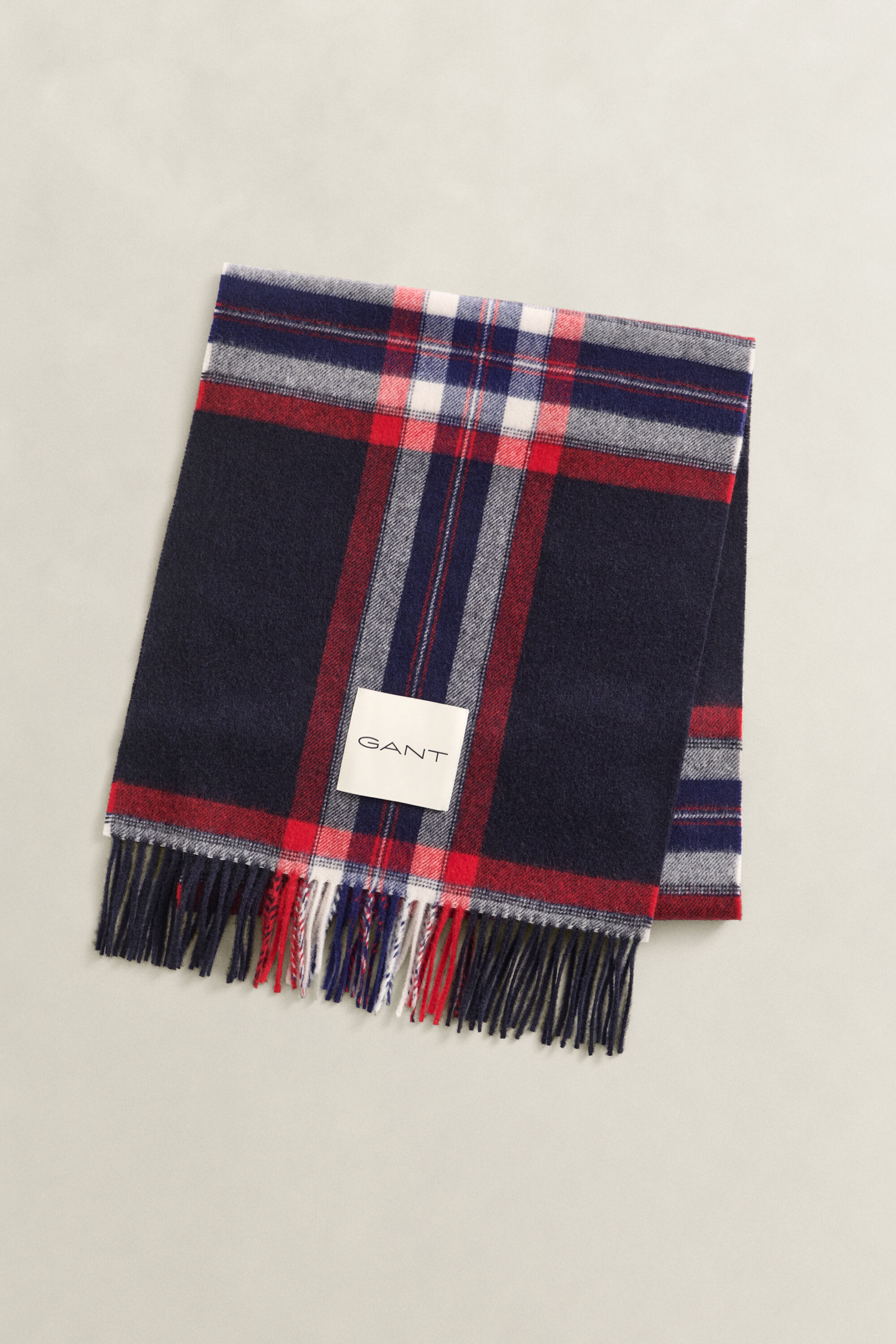 Tartan Wool Scarf — EVENING BLUE