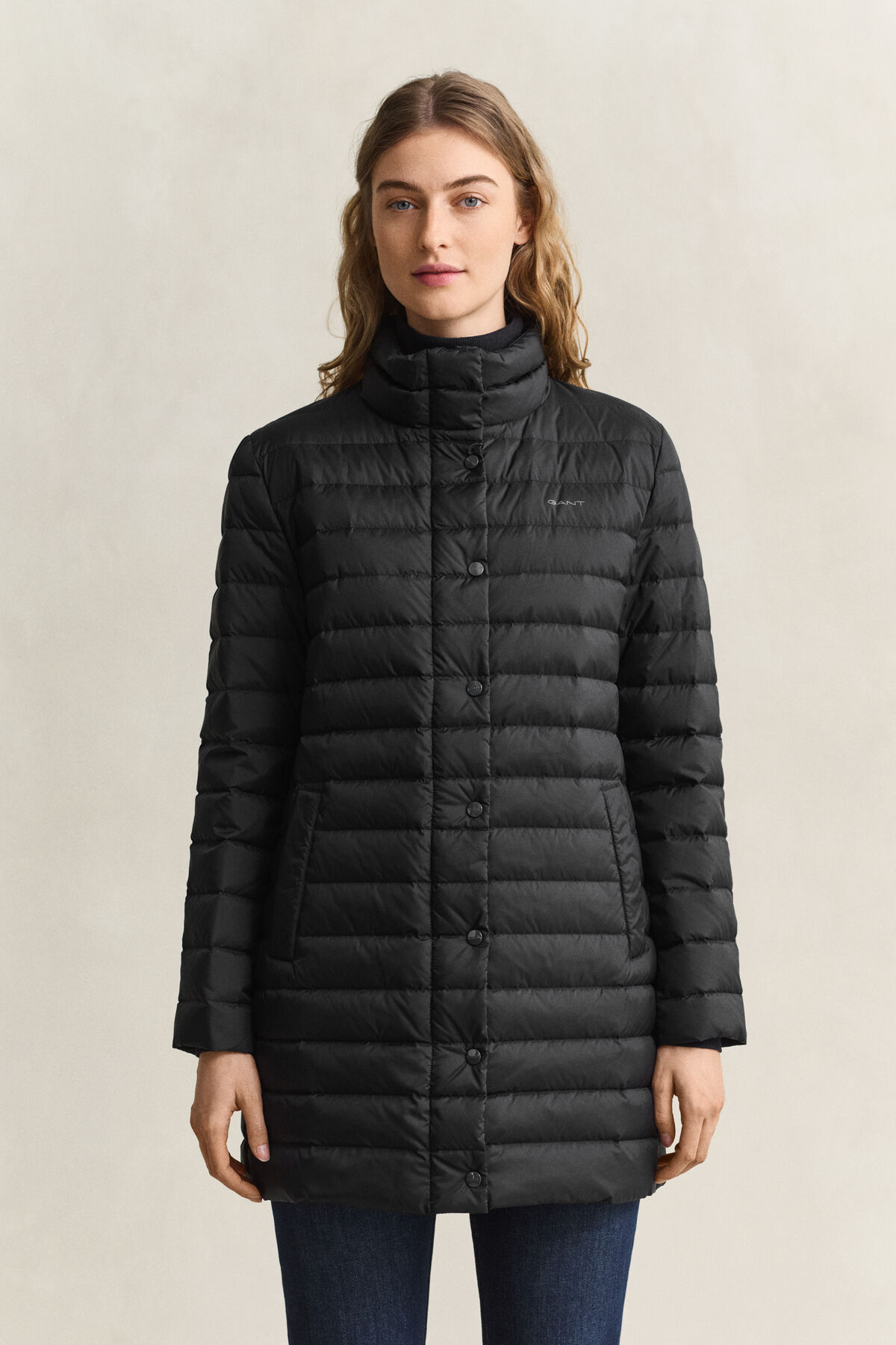 Light Down Coat — BLACK