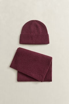 Embroidered Scarf & Beanie Gift Set — DARKENED WINE 2