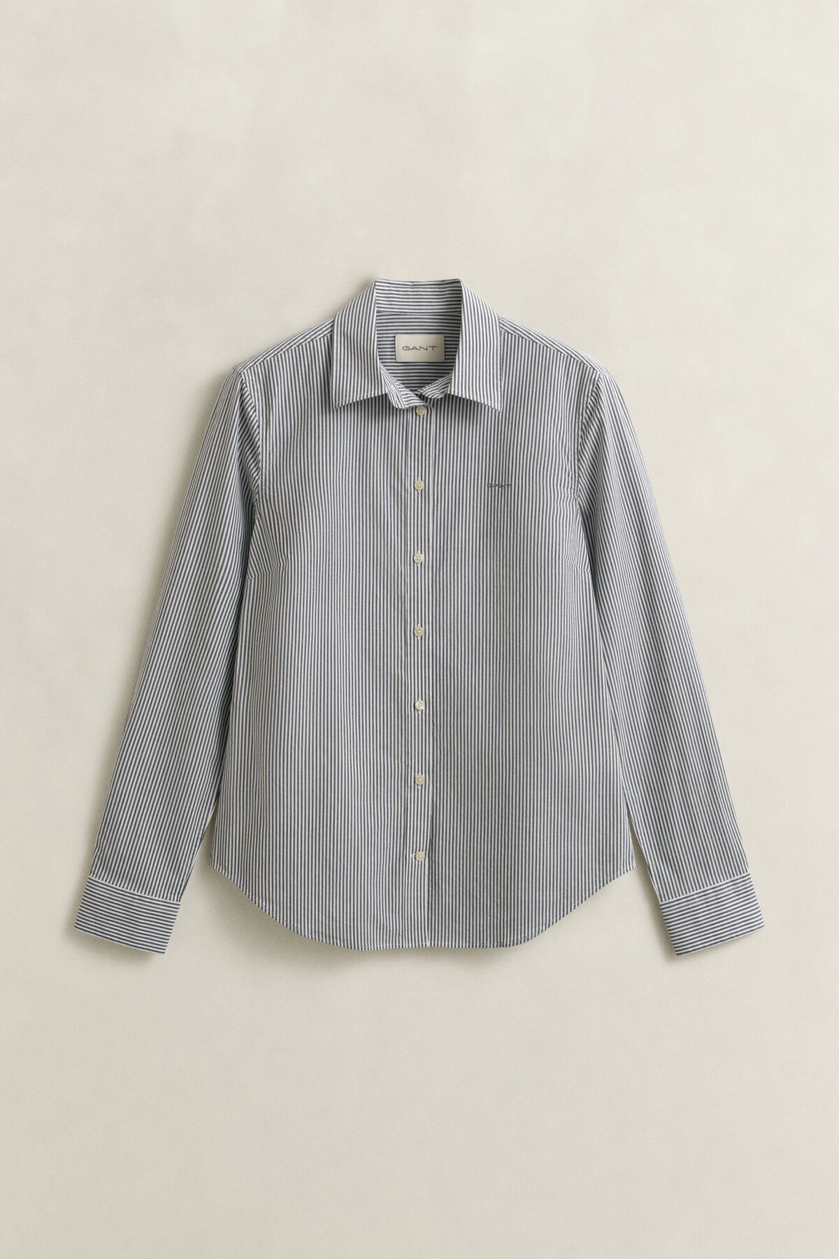 Striped Poplin Shirt — EVENING BLUE