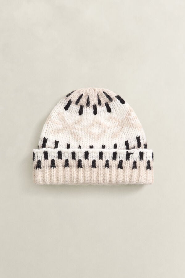 Jacquard Beanie — LIGHT BEIGE MELANGE