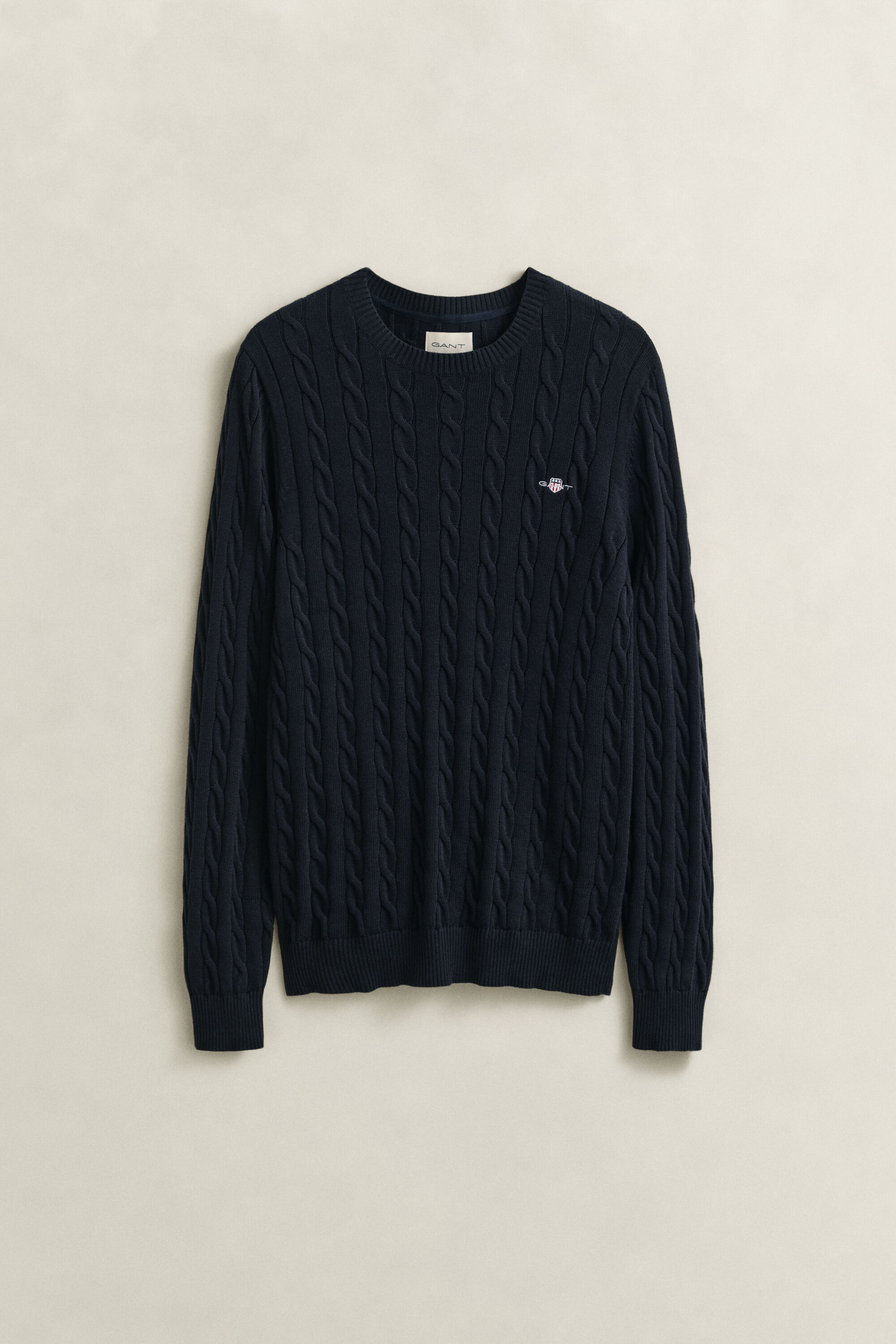 Cotton Cable Knit Crew Neck Sweater