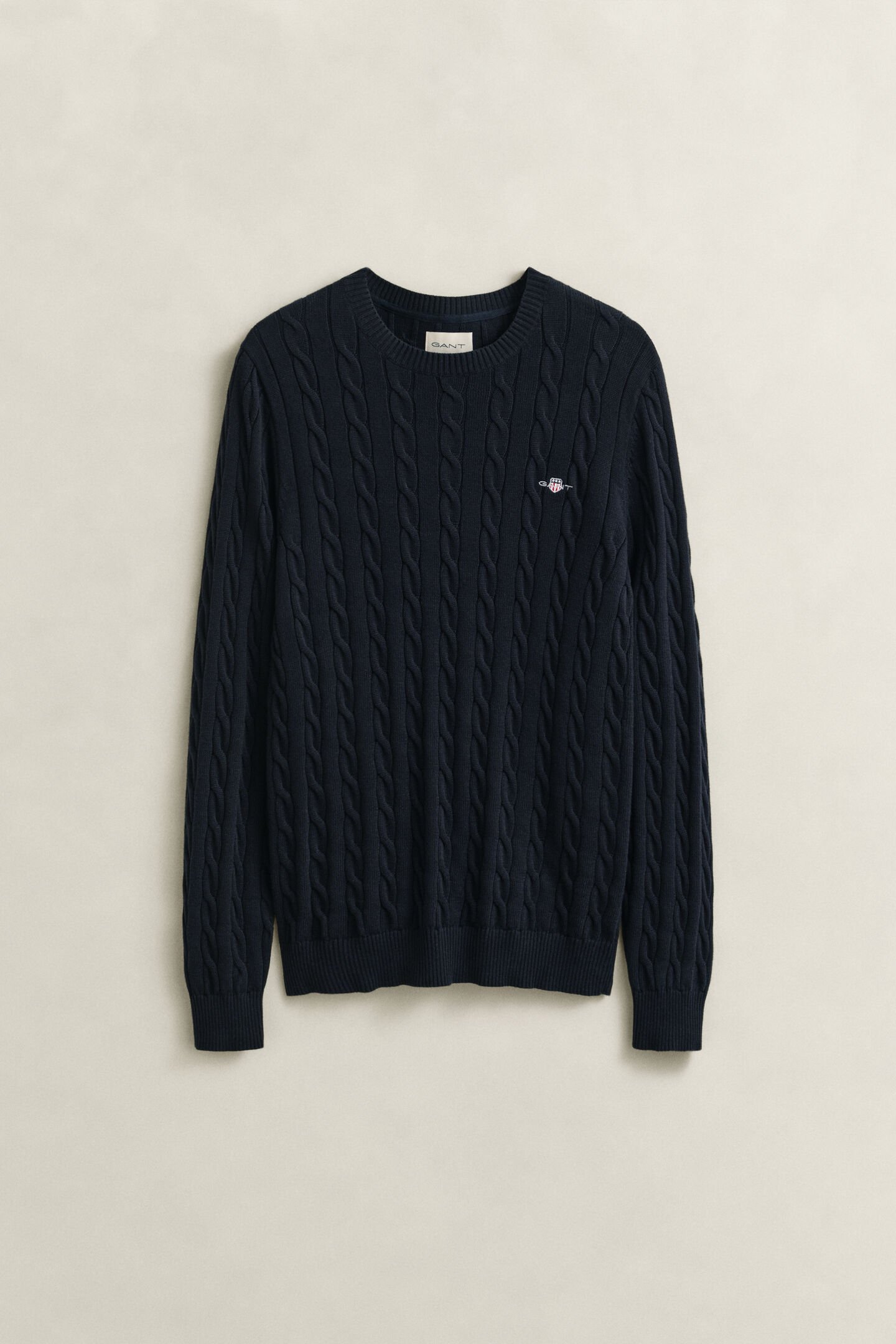 Cotton Cable Knit Crew Neck Sweater