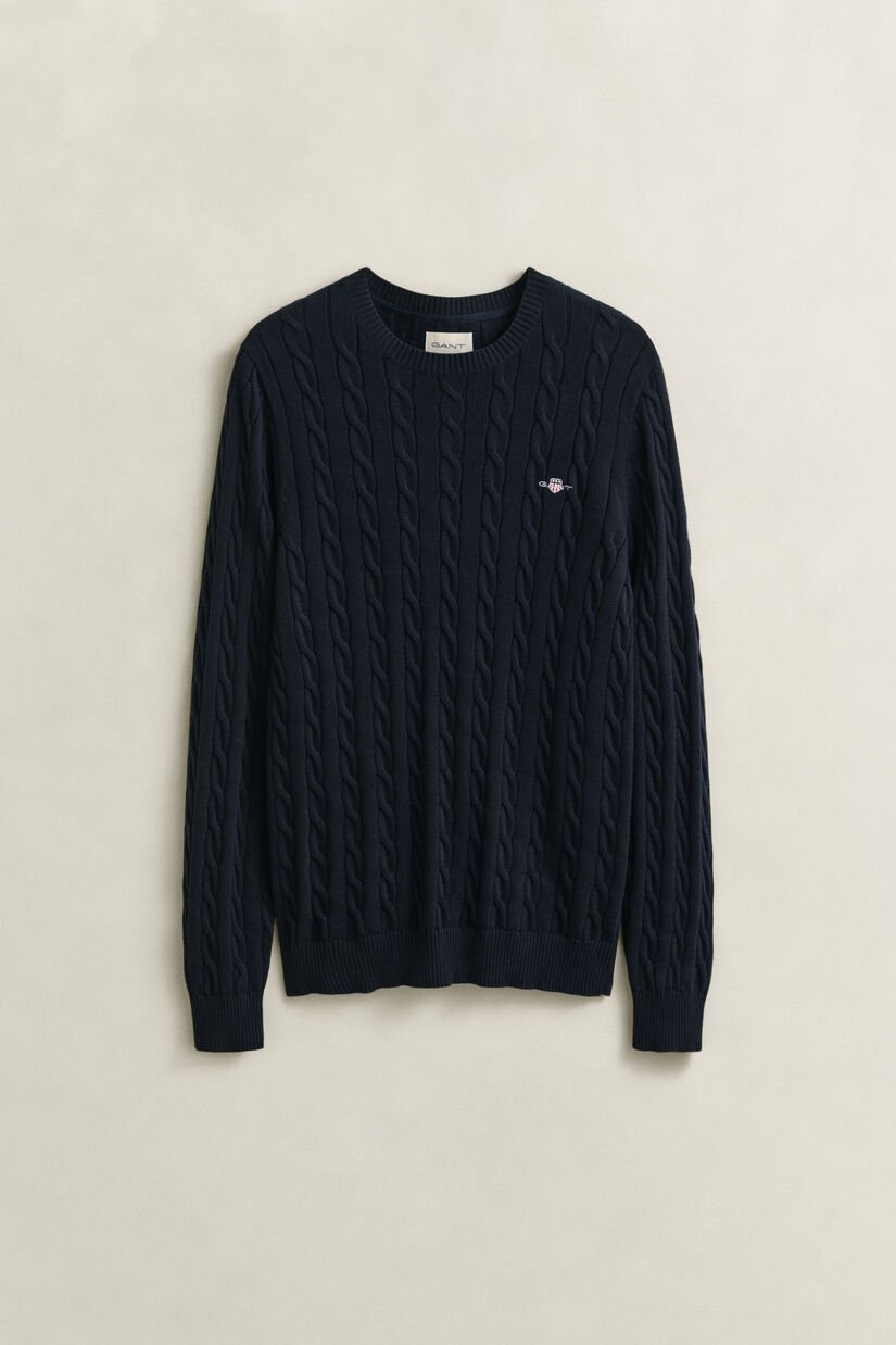Cotton Cable Knit Crew Neck Sweater