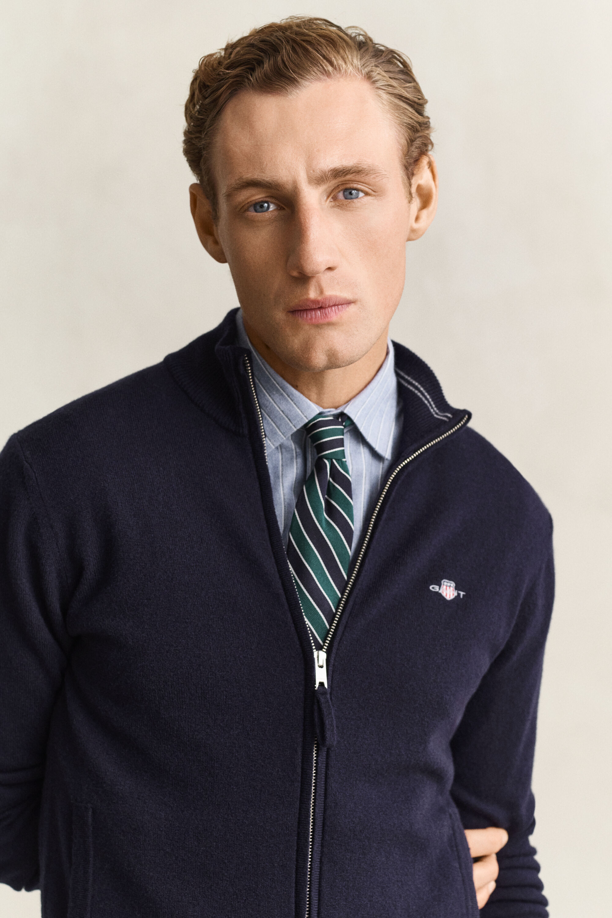 Lambswool Zip Cardigan