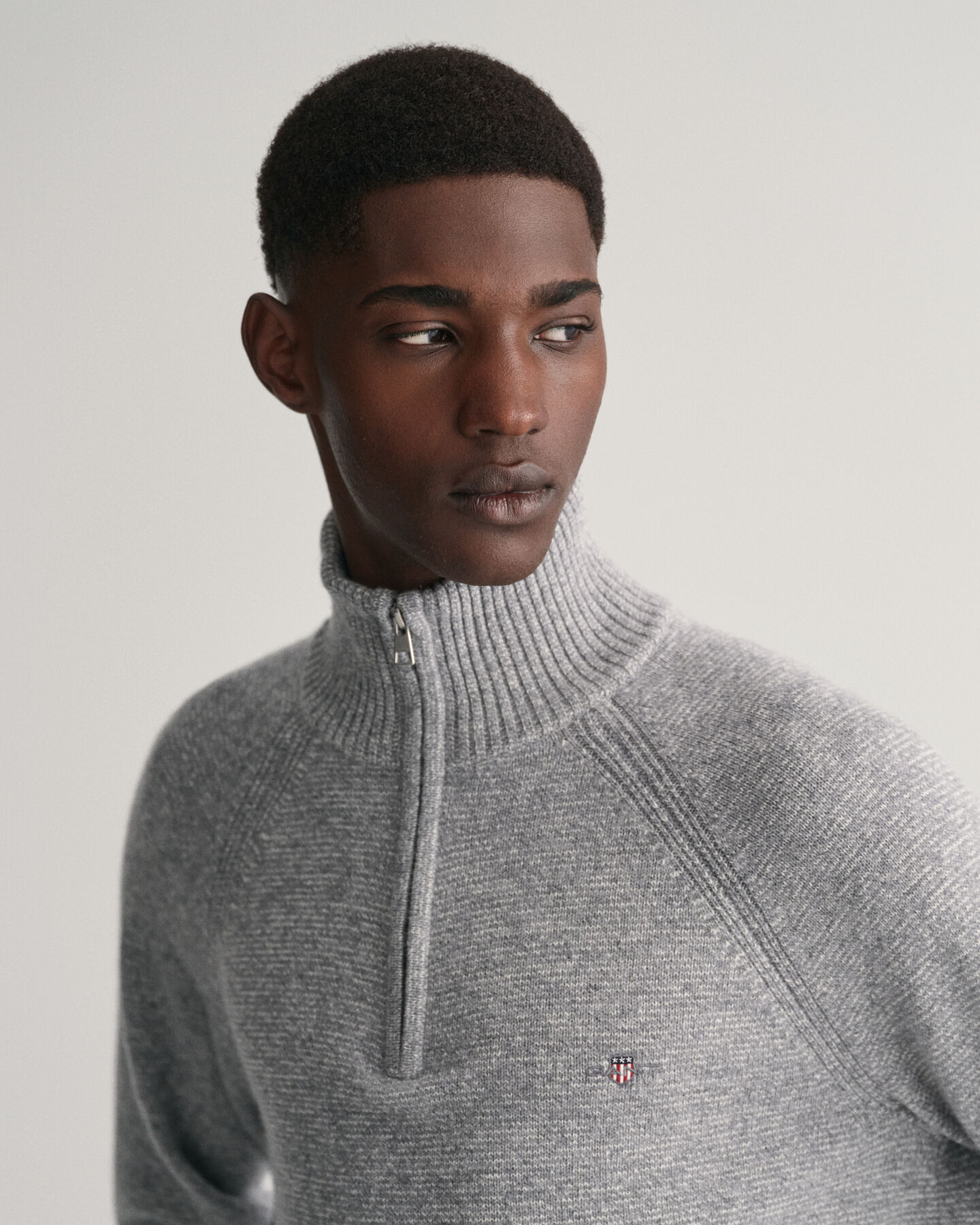 Bicolored Half-Zip Sweater