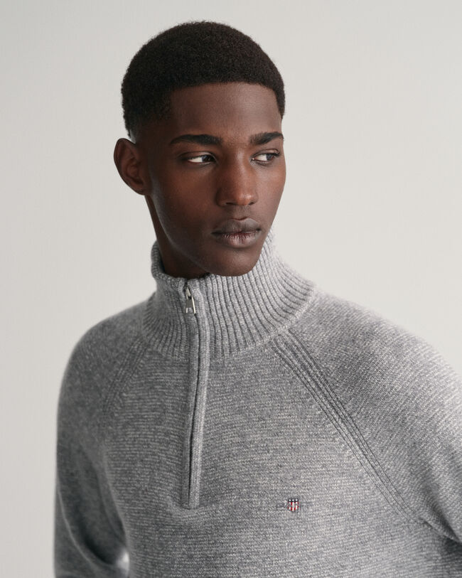 Bicolored Half-Zip Sweater