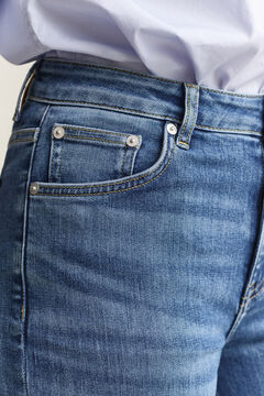 Cropped Stretch Jeans — MID BLUE BROKEN IN 4