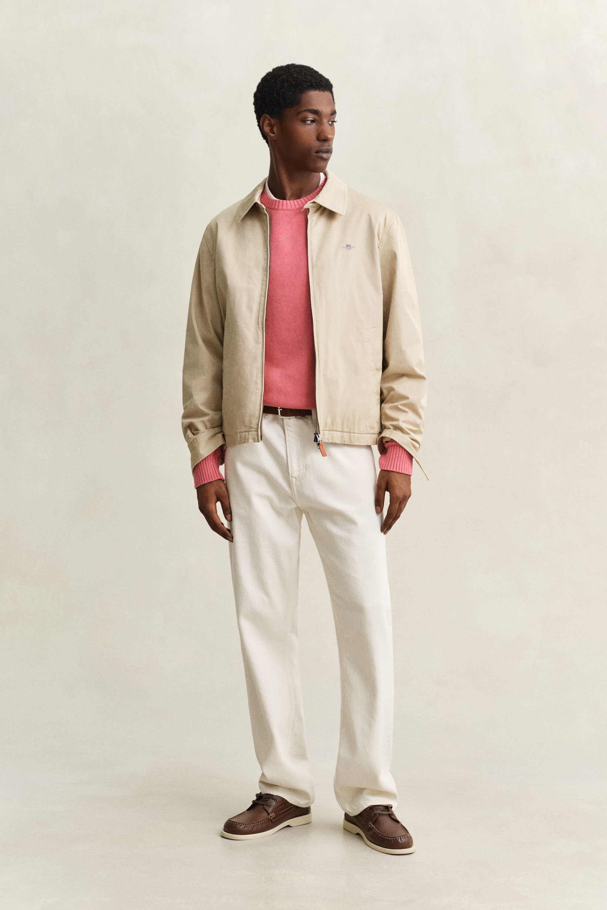 Cotton Blend Crew Neck Sweater