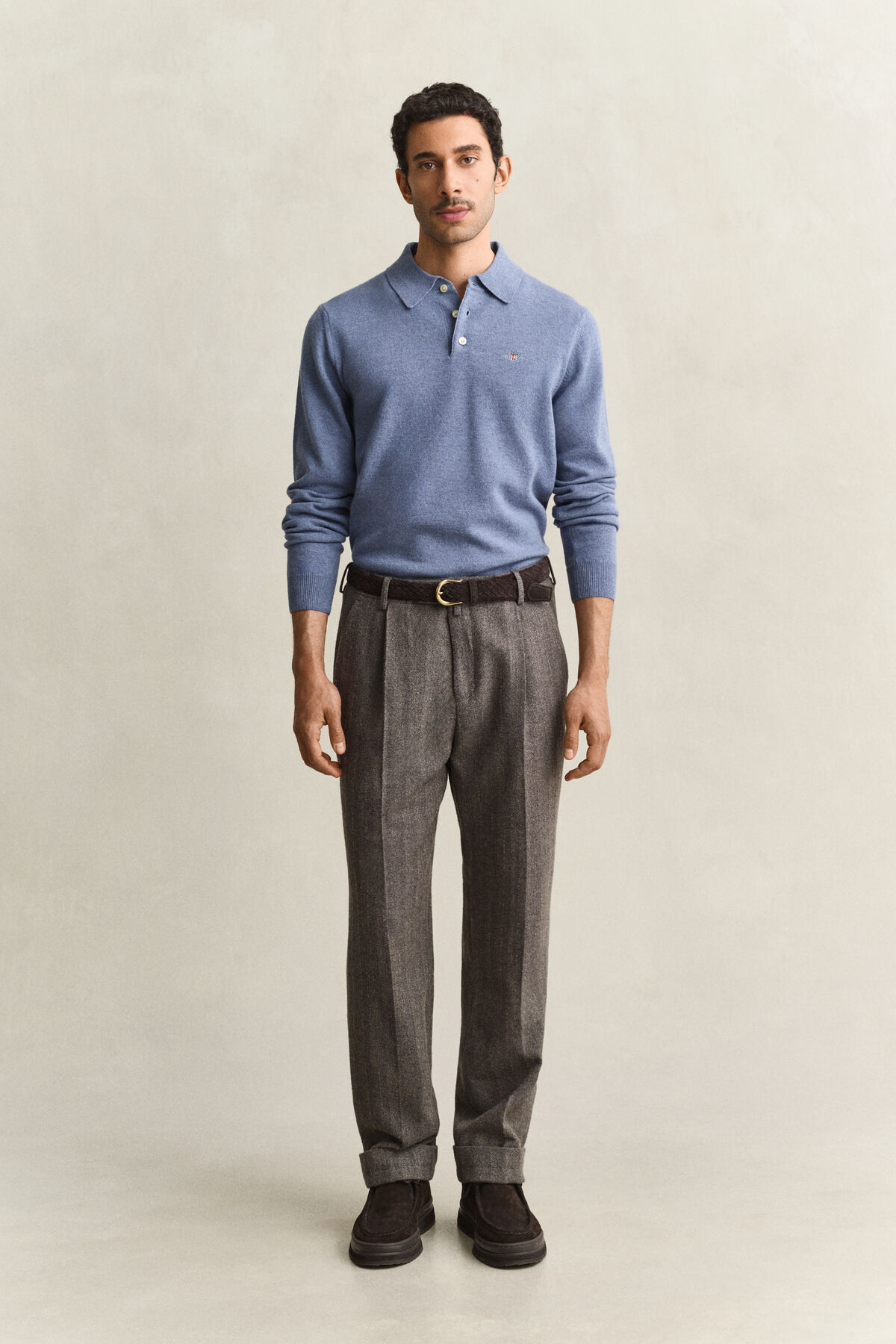 Pinstriped Suit Pants — SHADOW BROWN