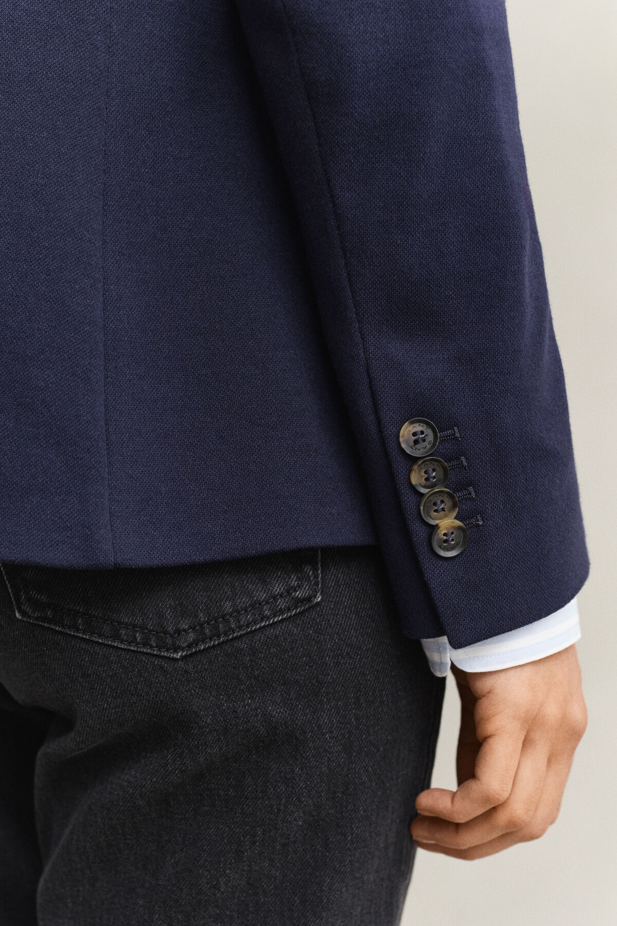 Piqué Blazer — EVENING BLUE