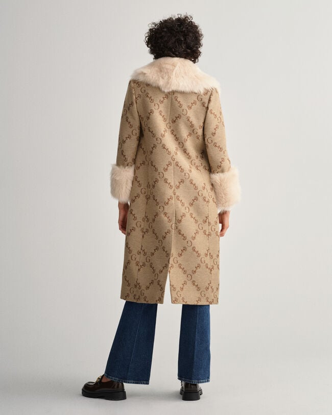 monogram shearling coat