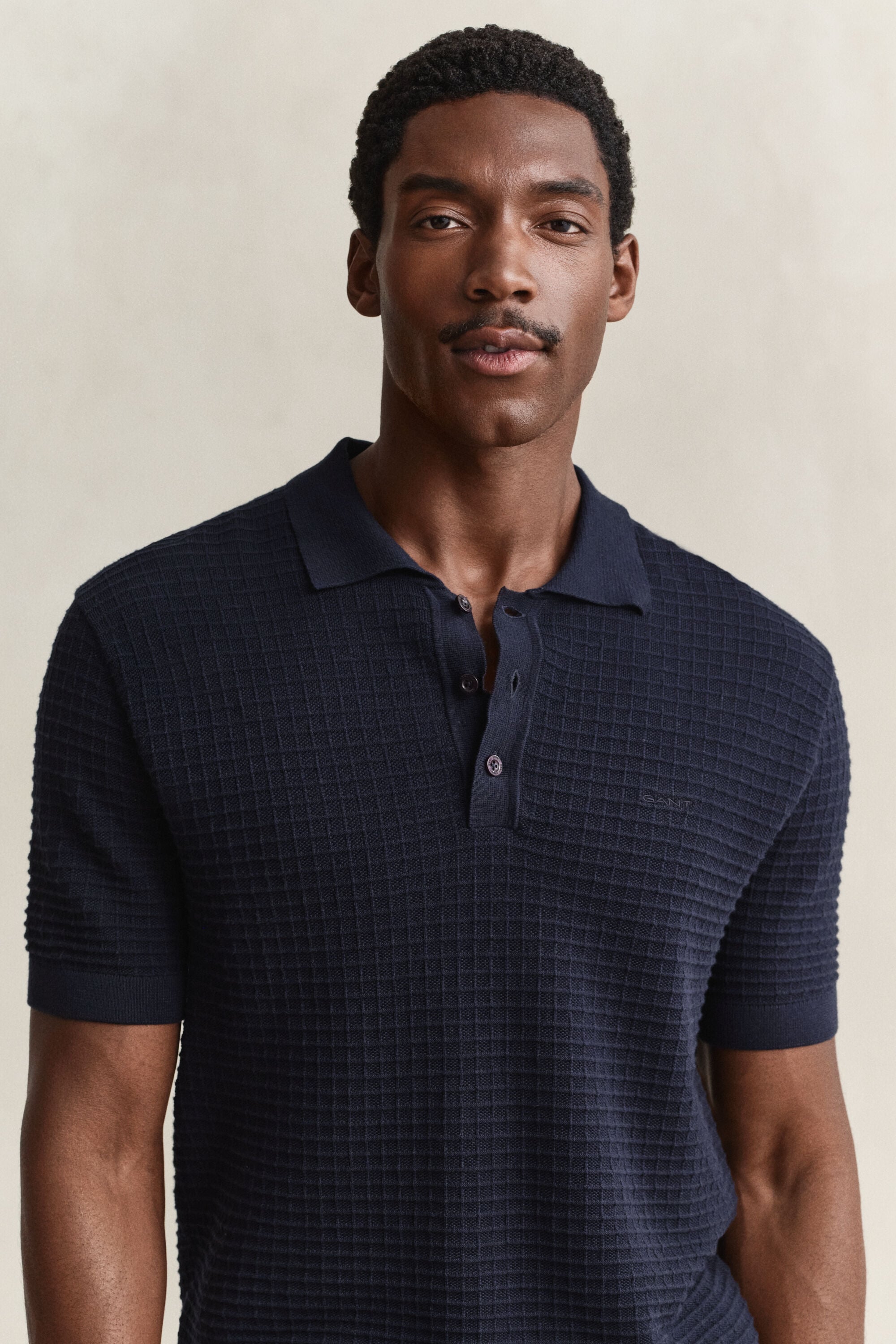 Textured Polo Sweater
