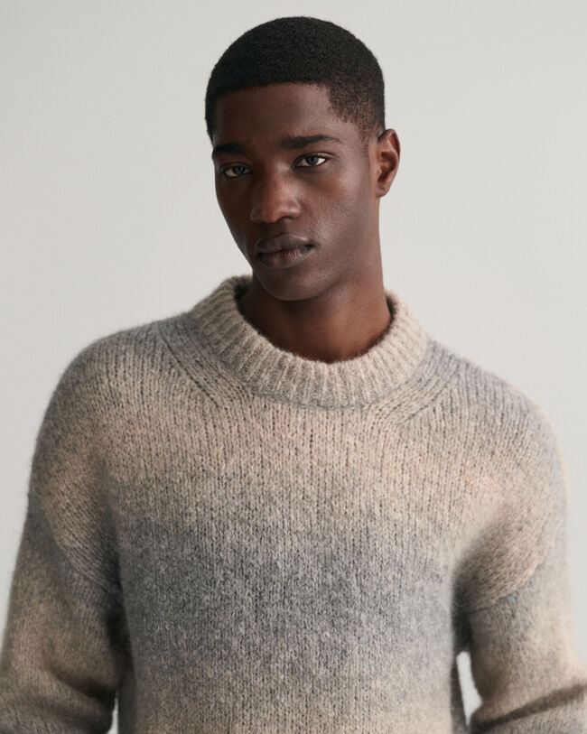 Gant Apparel Mens SOFT WOOL OMBRE CREWNECK 093/GREY MELANGE