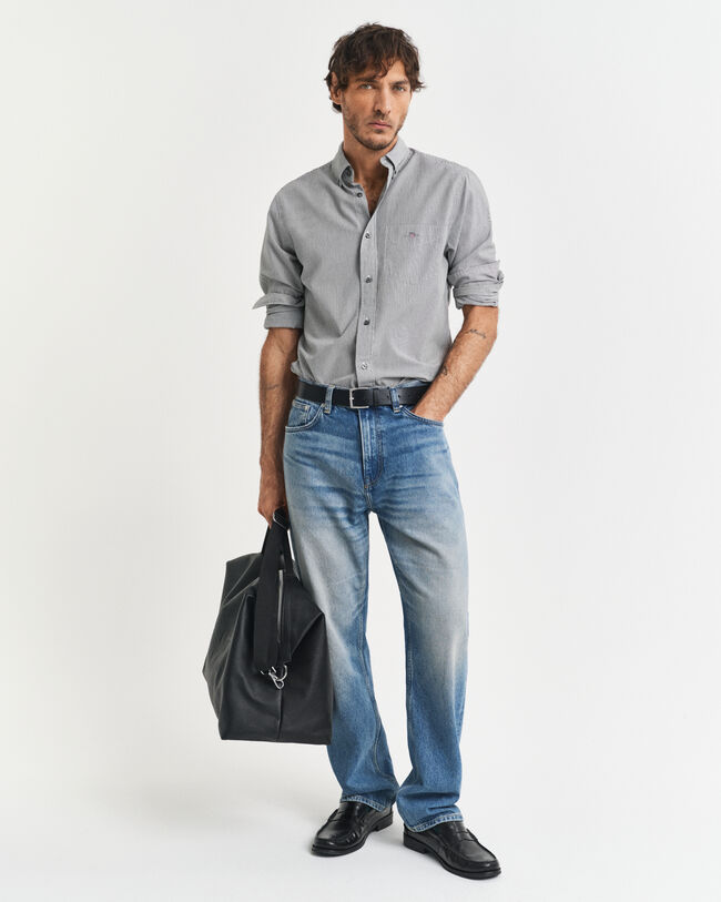 Regular Fit Classic Banker Stripe Poplin Shirt