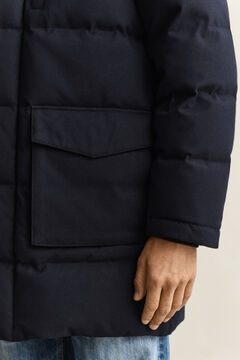 Flannel Down Mid Jacket — EVENING BLUE 5