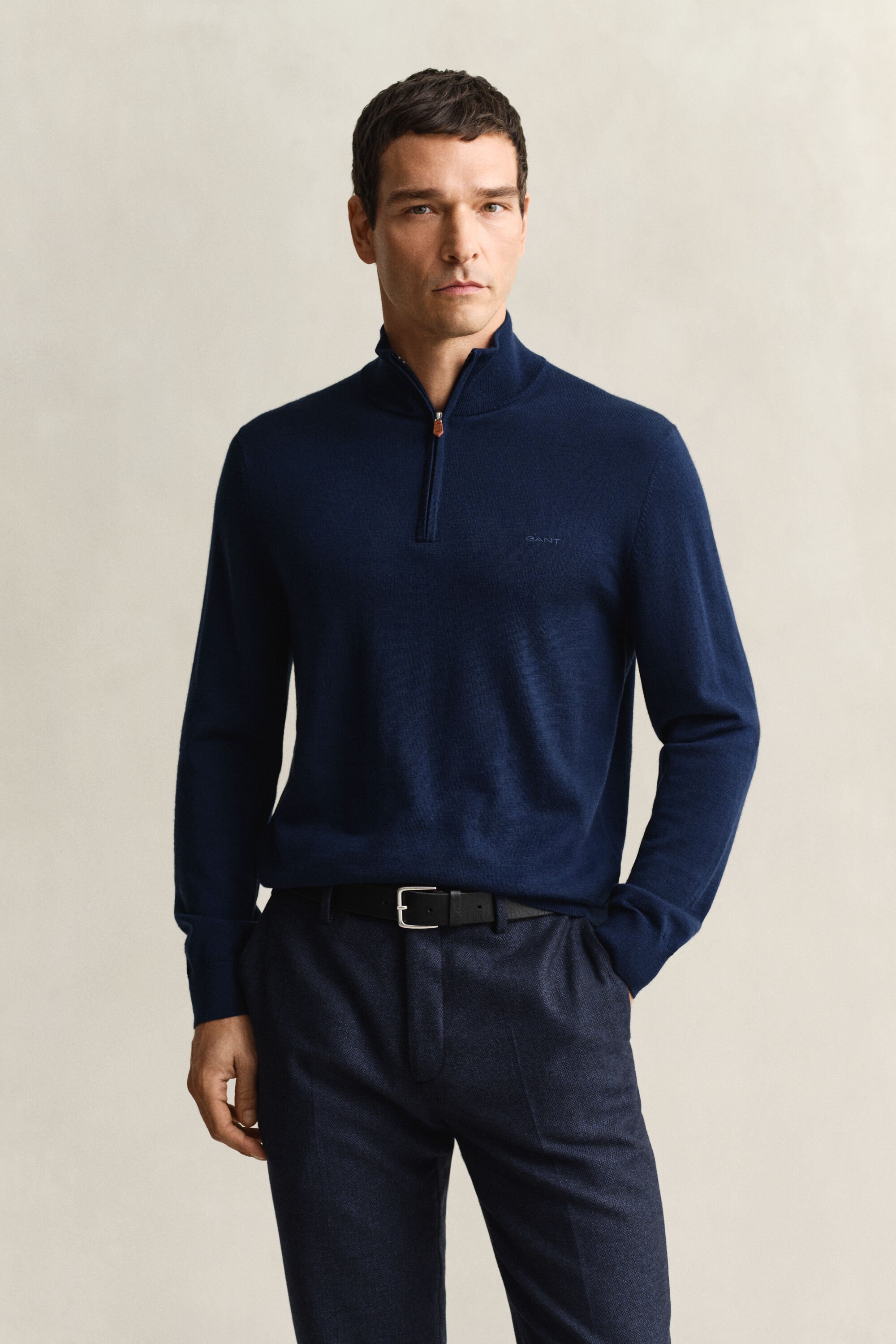 Extra Fine Merino Wool Half-Zip Sweater