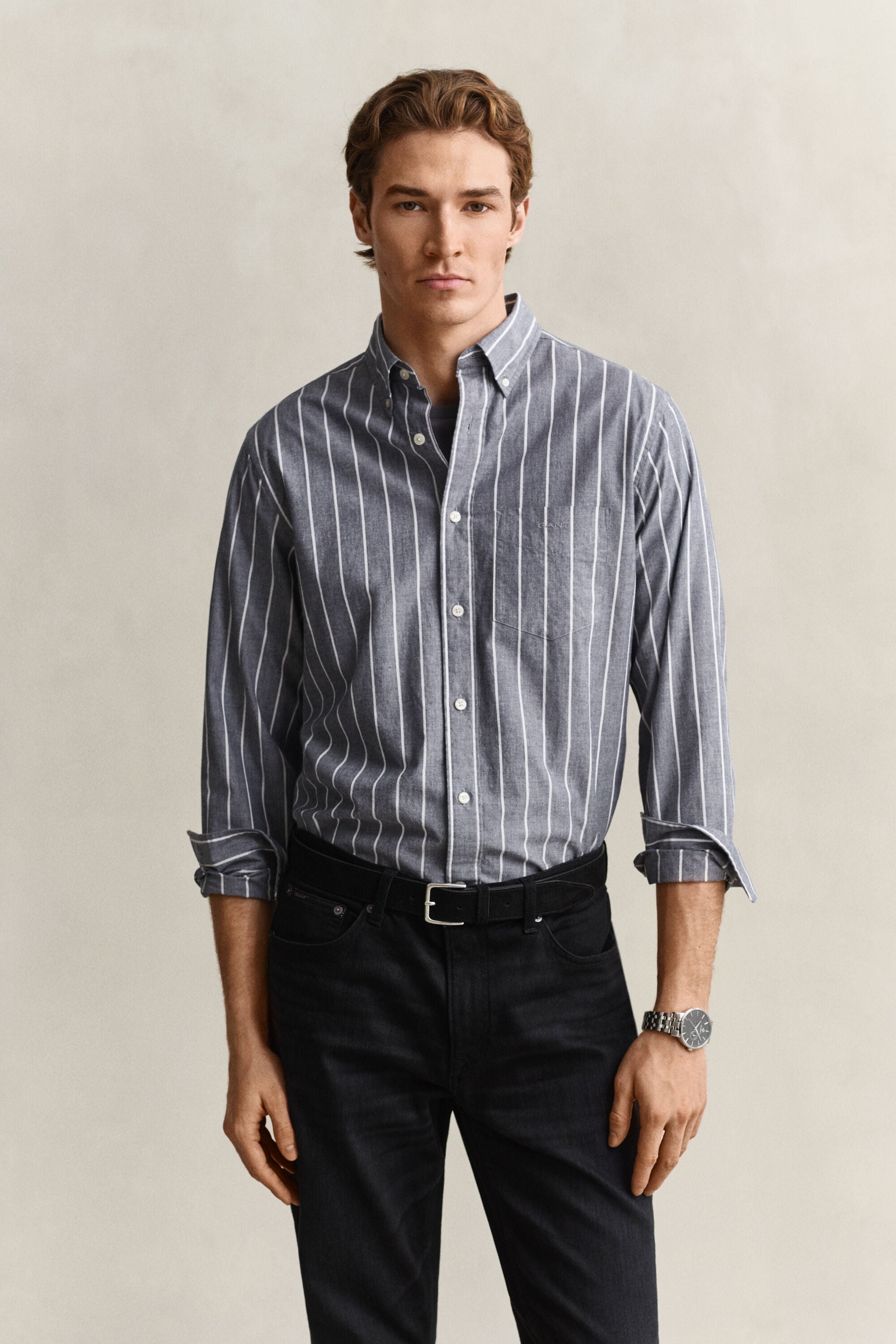 Striped Mélange Poplin Shirt