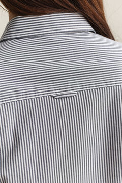 Striped Poplin Shirt — EVENING BLUE 6