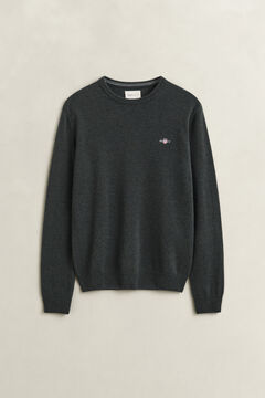 Lambswool Crew Neck Sweater — DARK MOSS GREEN 1