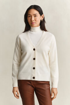 Superfine Lambswool Cardigan — CREAM 5
