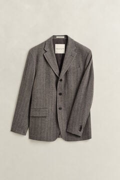 Pinstriped Suit Jacket — SHADOW BROWN 1