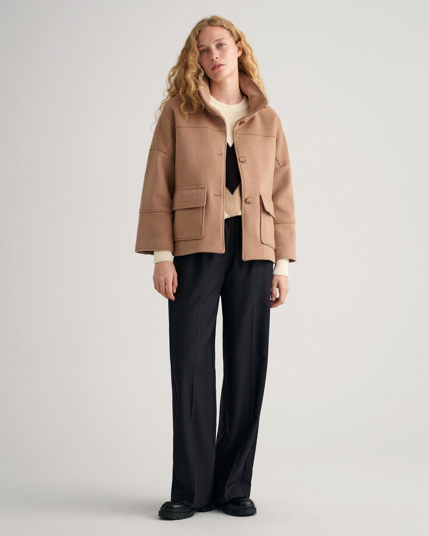 Wool Blend Cropped Jacket