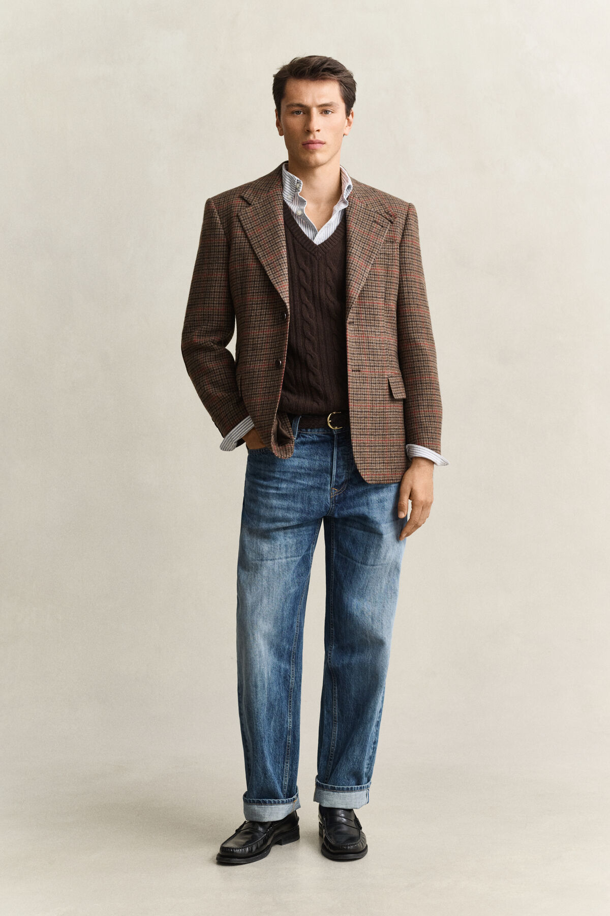 British Tweed Sports Jacket — SHADOW BROWN
