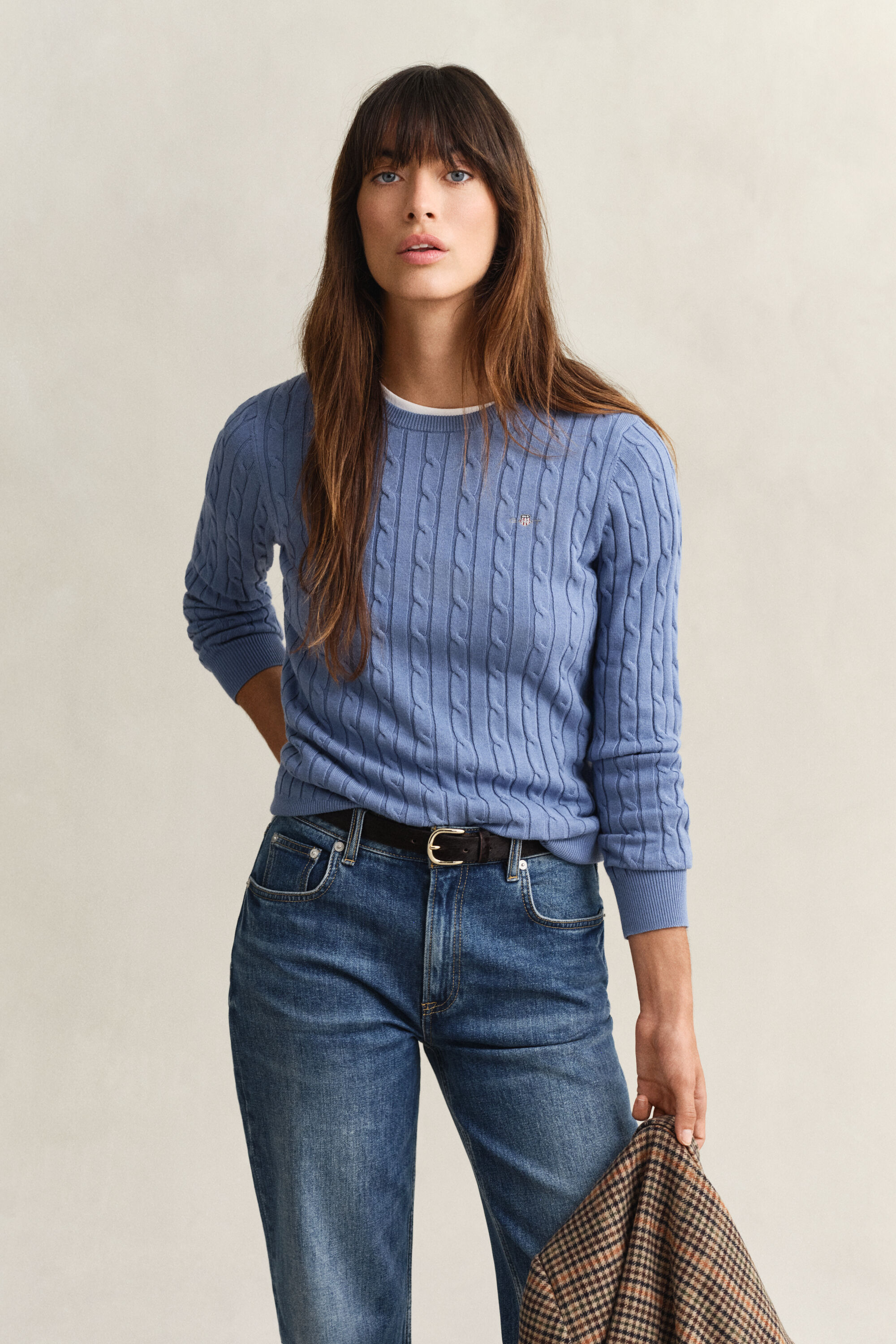 Cable Knit Crew Neck Sweater