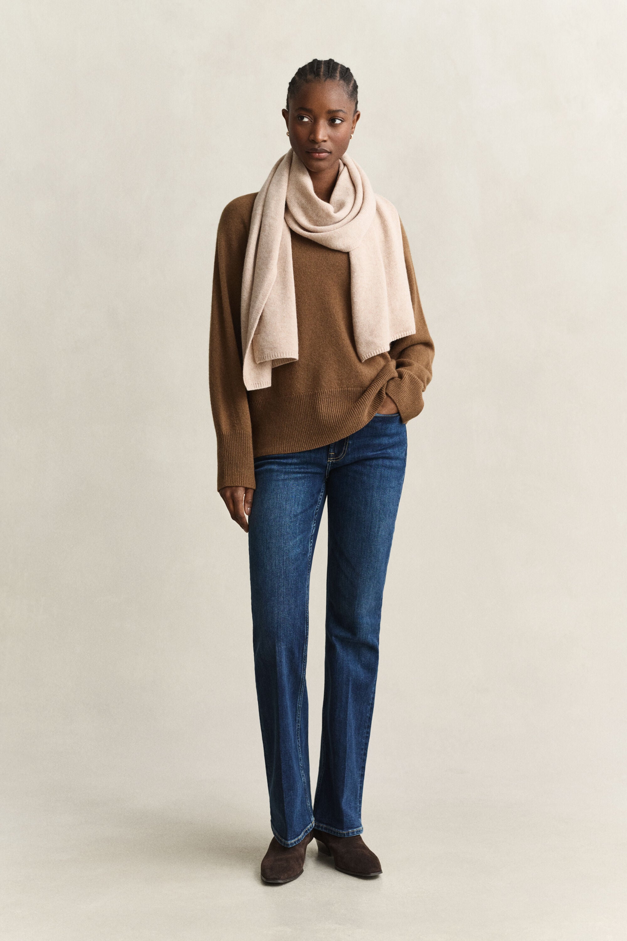 Wool Cashmere Crew Neck Sweater