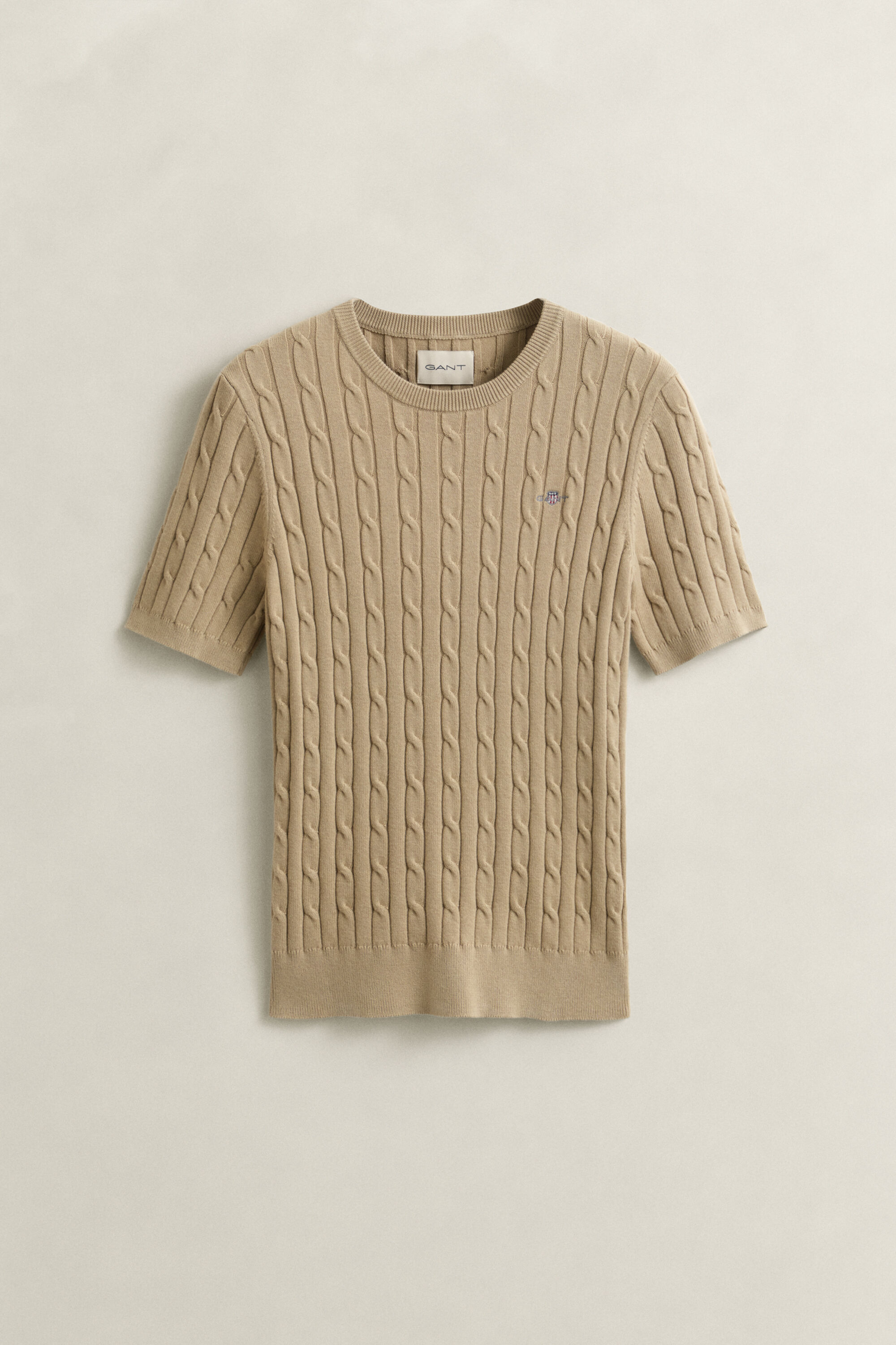 Cable Knit Short Sleeve Sweater