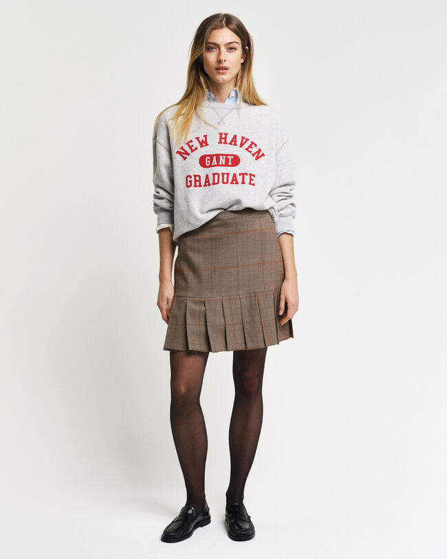 Checked Pleated Skirt