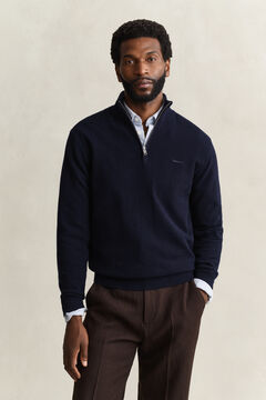 Herringbone Half-Zip Sweater — EVENING BLUE 4