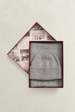Cashmere Scarf & Beanie Gift Set — DARK GREY MELANGE 3