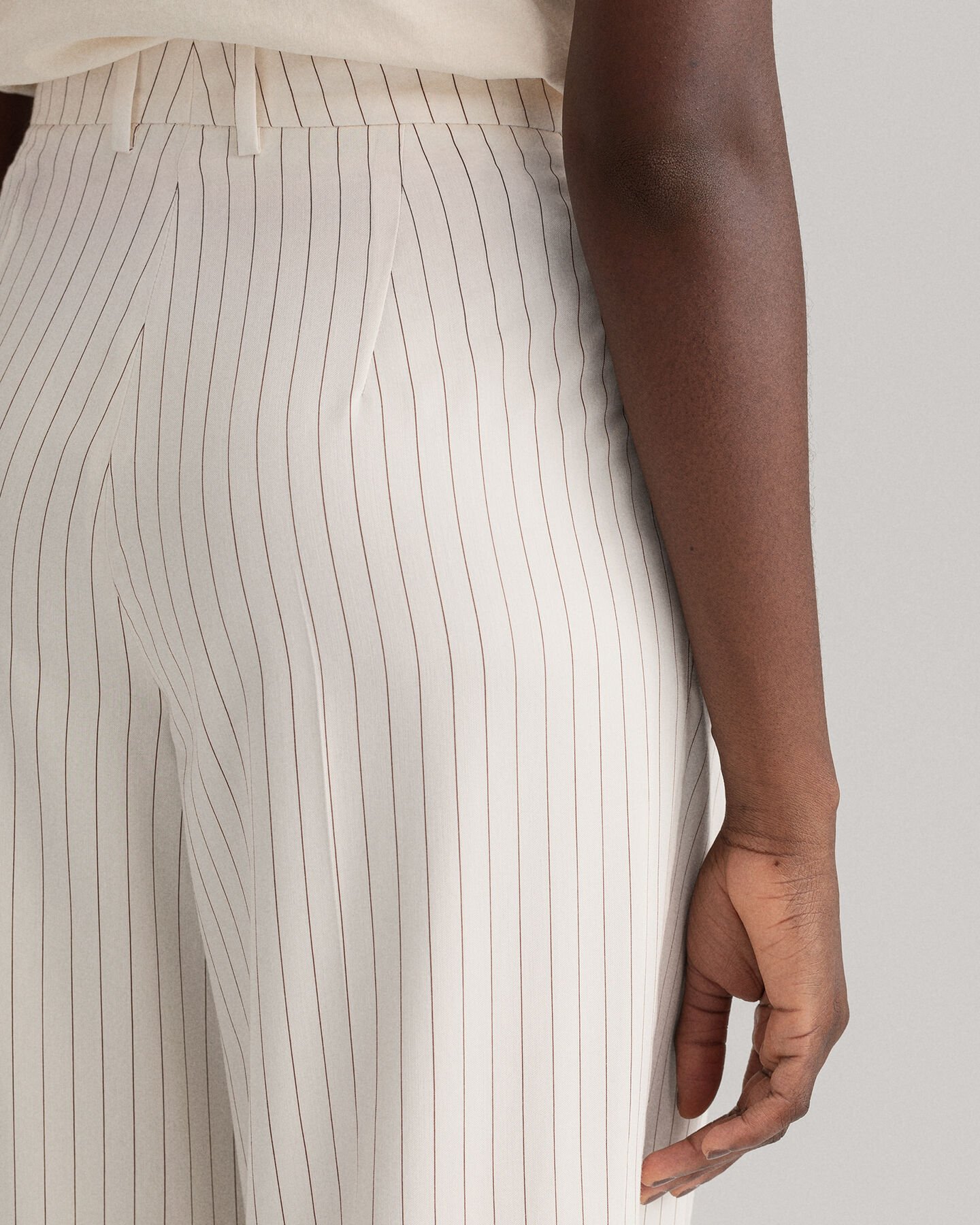 Wide Leg Pleated Pinstripe Pants