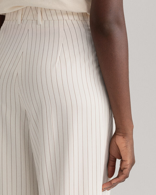 Wide Leg Pleated Pinstripe Pants