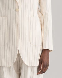 Pinstripe Belted Blazer